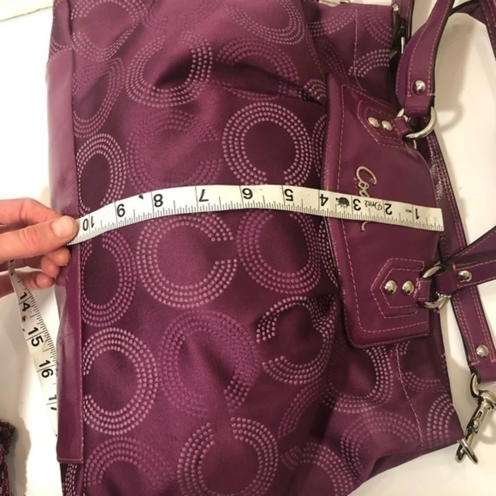 Coach Ashley y2k signature purple dotted Op Art bag  F20049